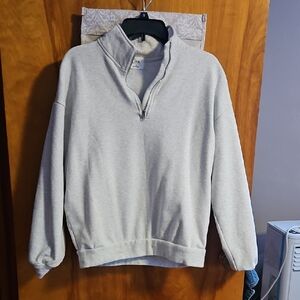ZYIA Light Gray Zip-Up Sweater